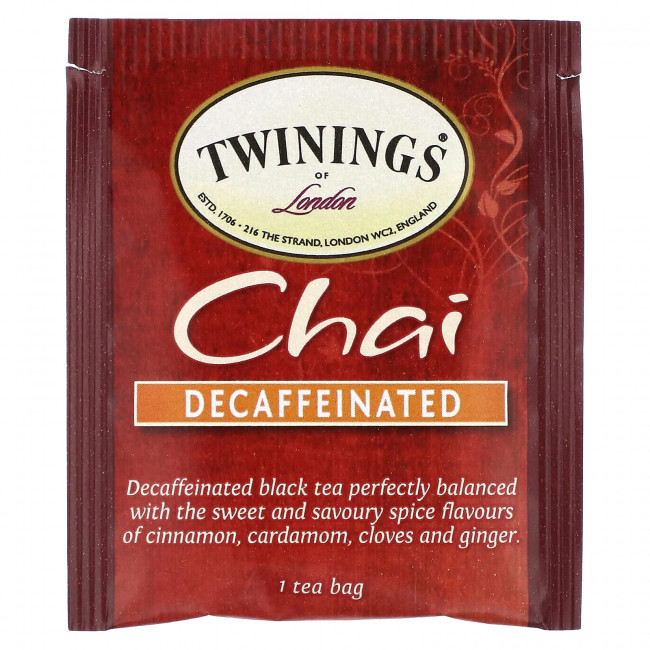 Twinings, Chai, без кофеина, 20 чайных пакетиков в индивидуальной упаковке, 40 г (1,41 унции) Twinings, Chai, без кофеина, 20 чайных пакетиков в индивидуальной упаковке, 40 г (1,41 унции)