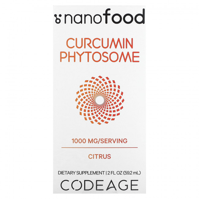 Codeage, Curcumin Phytosome, цитрусовые, 1000 мг, 59,2 мл (2 жидк. Унции) Codeage, Curcumin Phytosome, цитрусовые, 1000 мг, 59,2 мл (2 жидк. Унции)