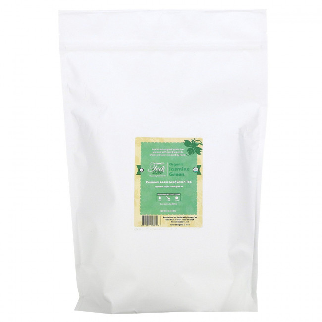 Heavenly Tea Leaves, Рассыпчатый зеленый чай премиального качества, органический жасмин, 1 фунт (16 унций) Heavenly Tea Leaves, Рассыпчатый зеленый чай премиального качества, органический жасмин, 1 фунт (16 унций)