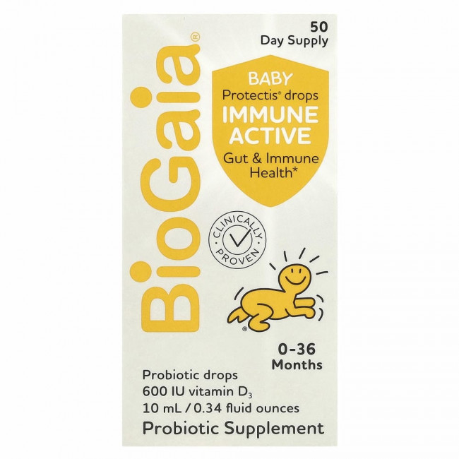 BioGaia, Baby Protectis капли, для иммунитета, 0–36 месяцев, 600 МЕ, 10 мл (0,34 жидк. Унции) BioGaia, Baby Protectis капли, для иммунитета, 0–36 месяцев, 600 МЕ, 10 мл (0,34 жидк. Унции)