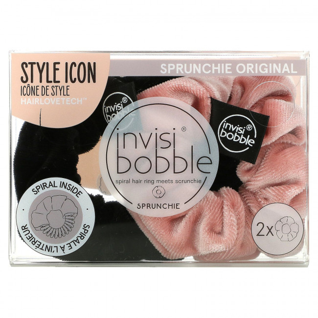 Invisibobble, Sprunchie Original, черный / Prima Ballerina, 2 шт. Invisibobble, Sprunchie Original, черный / Prima Ballerina, 2 шт.
