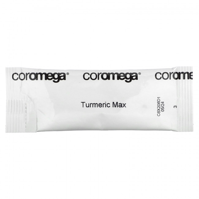 Coromega, Turmeric Max, куркума, 1000 мг, 30 отдельных пресс-пакетиков по 10 г