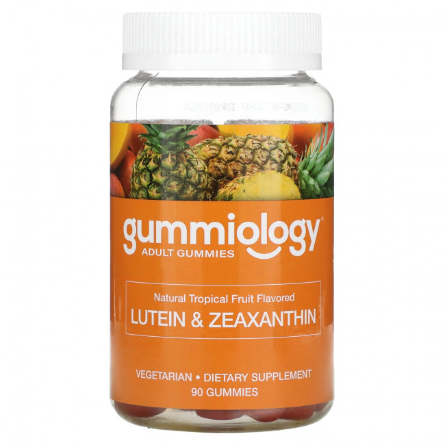 Gummiology, жевательные таблетки с лютеином и зеаксантином, вкус тропических фруктов, 90 вегетарианских жевательных таблеток Gummiology, жевательные таблетки с лютеином и зеаксантином, вкус тропических фруктов, 90 вегетарианских жевательных таблеток