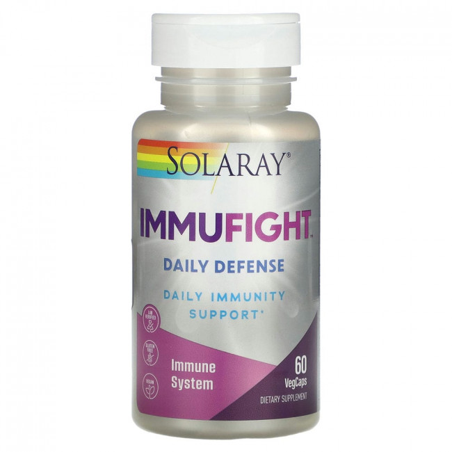 Solaray, ImmuFight, Ежедневная защита, 60 вегетарианских капсул Solaray, ImmuFight, Ежедневная защита, 60 вегетарианских капсул