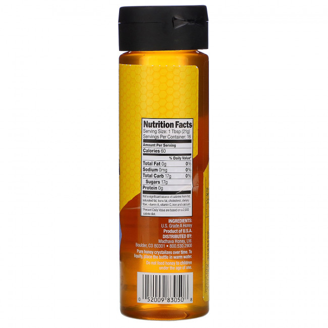 Madhava Natural Sweeteners, Амброзийский мед, Golden Sunrise, 340 г (12 унций) Madhava Natural Sweeteners, Амброзийский мед, Golden Sunrise, 340 г (12 унций)
