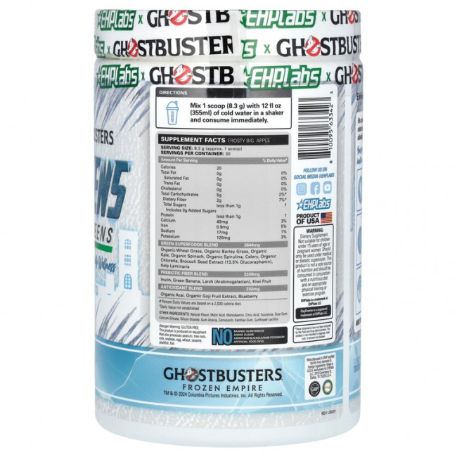 EHPlabs, Ghostbusters, Oxygreens, Daily Super Greens, большое морозное яблоко, 249 г (8,78 унции) EHPlabs, Ghostbusters, Oxygreens, Daily Super Greens, большое морозное яблоко, 249 г (8,78 унции)