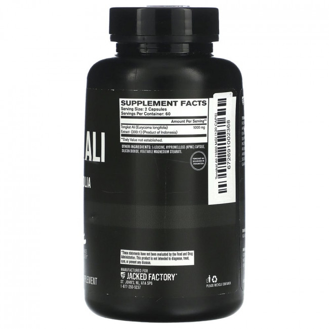 Jacked Factory, Essential Series, Tongkat Ali, 1,000 mg, 120 Veggie Capsules (500 mg per Capsule)