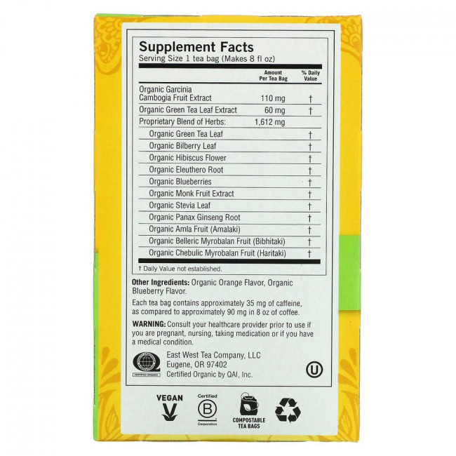 Yogi Tea, Slim Life, зеленый чай с черникой, 16 чайных пакетиков, 32 г (1,12 унции) Yogi Tea, Slim Life, зеленый чай с черникой, 16 чайных пакетиков, 32 г (1,12 унции)