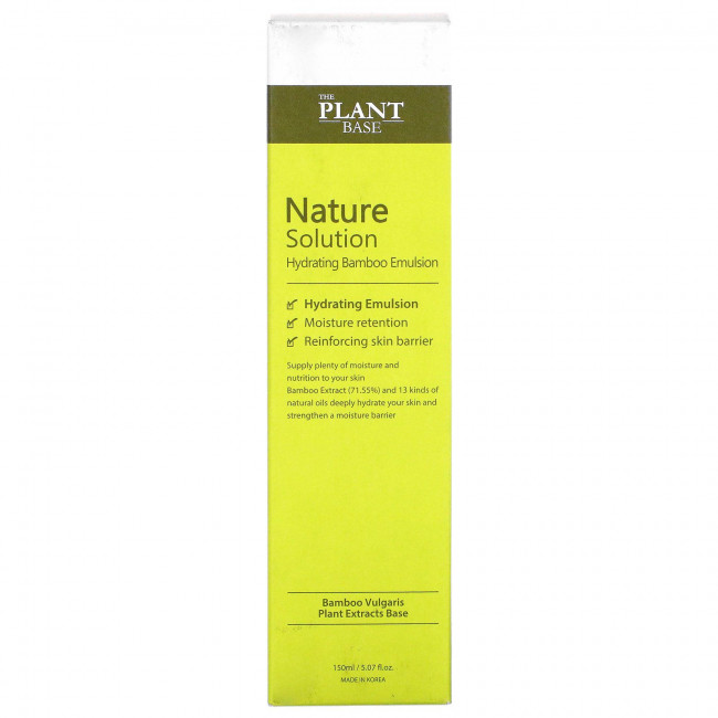 The Plant Base, Nature Solution, увлажняющая бамбуковая эмульсия, 150 мл (5,07 жидк. унций)