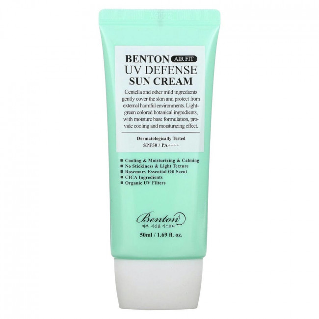 Benton, Air Fit UV Defense, солнцезащитный крем, SPF 50 / PA ++++, 50 мл (1,69 жидк. Унции) Benton, Air Fit UV Defense, солнцезащитный крем, SPF 50 / PA ++++, 50 мл (1,69 жидк. Унции)