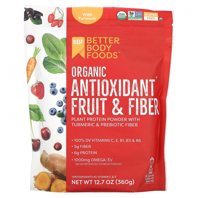 BetterBody Foods, Органический антиоксидант из фруктов и клетчатки с куркумой, 360 г (12,7 унции) BetterBody Foods, Органический антиоксидант из фруктов и клетчатки с куркумой, 360 г (12,7 унции)