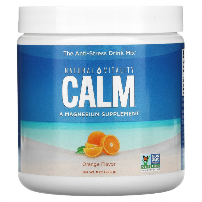 Natural Vitality, CALM, антистрессовая смесь для напитков, апельсин, 226 г (8 унций) Natural Vitality, CALM, антистрессовая смесь для напитков, апельсин, 226 г (8 унций)