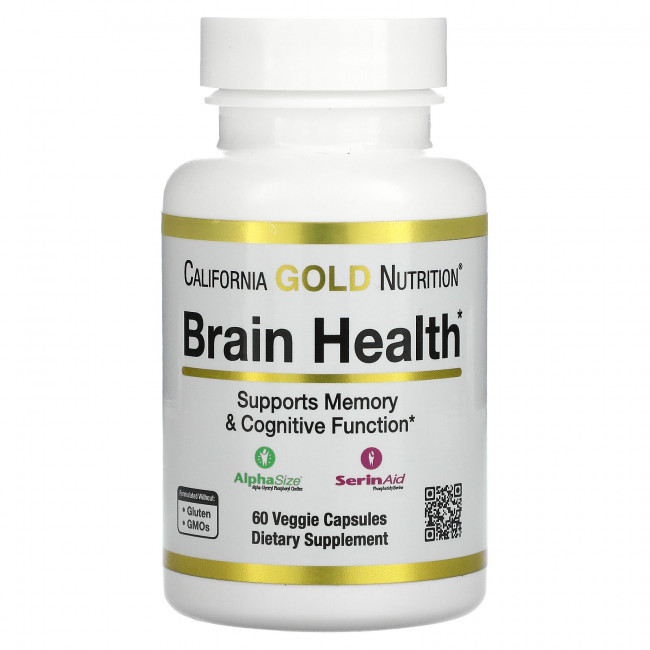 California Gold Nutrition, Brain Health, 60 растительных капсул