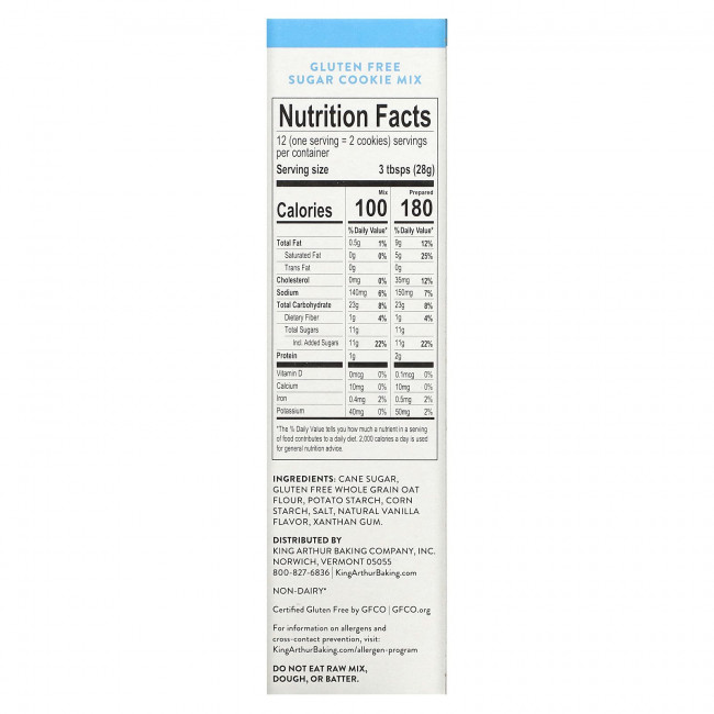 King Arthur Flour, Смесь для сахарного печенья без глютена, 340 г (12 унций)