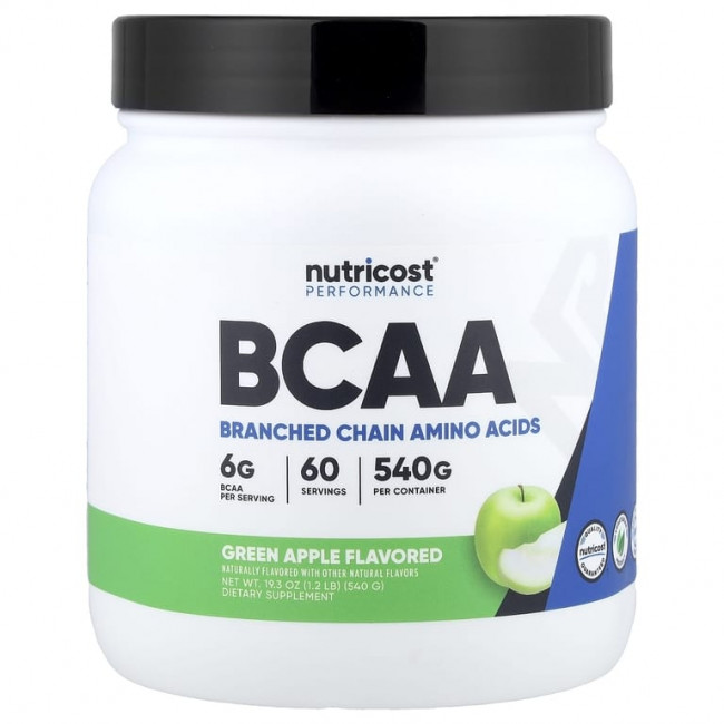 Nutricost, Performance, BCAA, со вкусом зеленого яблока, 540 г (1,2 фунта) Nutricost, Performance, BCAA, со вкусом зеленого яблока, 540 г (1,2 фунта)
