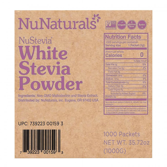 NuNaturals, NuStevia, порошок белой стевии, 1000 пакетиков, 1000 г (2,23 фунта) NuNaturals, NuStevia, порошок белой стевии, 1000 пакетиков, 1000 г (2,23 фунта)