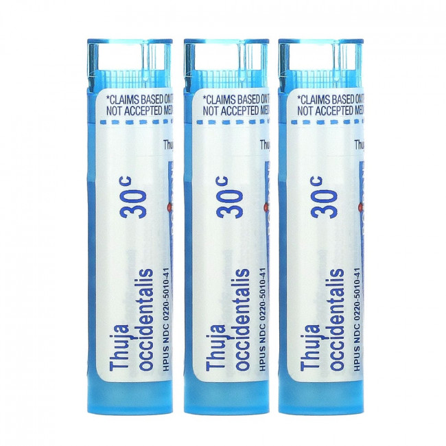 Boiron, Thuja Occidentalis 30C, средство для избавления от бородавок, 3 тюбика, прибл. 80 гранул в каждом Boiron, Thuja Occidentalis 30C, средство для избавления от бородавок, 3 тюбика, прибл. 80 гранул в каждом