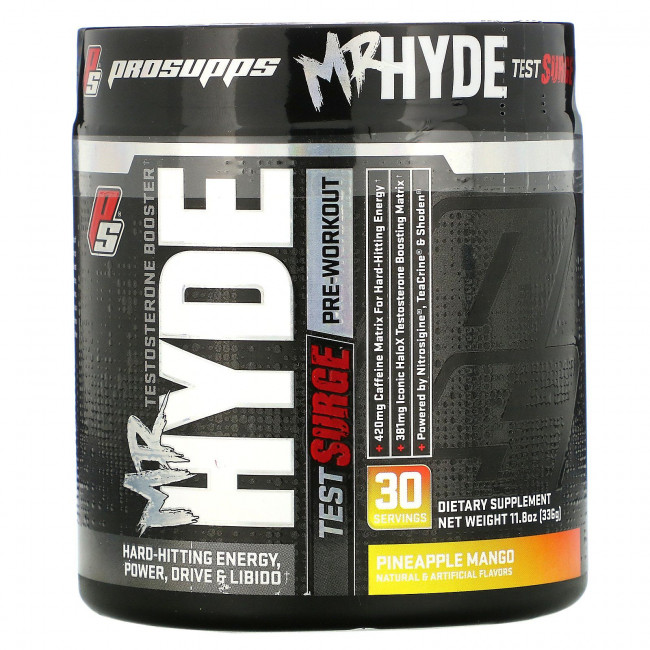 ProSupps, Mr. Hyde, Test Surge, тестостерон перед тренировкой, ананас и манго, 336 г (11,8 унции) ProSupps, Mr. Hyde, Test Surge, тестостерон перед тренировкой, ананас и манго, 336 г (11,8 унции)