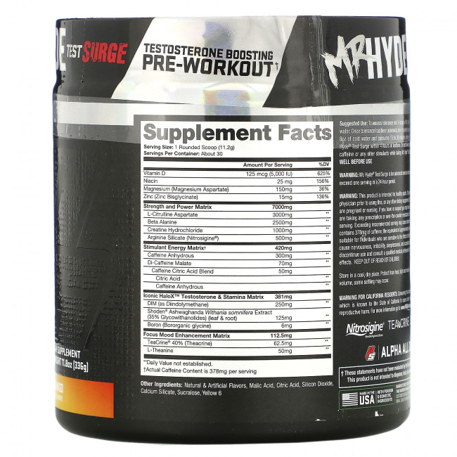 ProSupps, Mr. Hyde, Test Surge, тестостерон перед тренировкой, ананас и манго, 336 г (11,8 унции) ProSupps, Mr. Hyde, Test Surge, тестостерон перед тренировкой, ананас и манго, 336 г (11,8 унции)