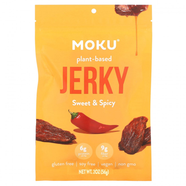 Moku, Вяленое мясо на растительной основе, сладкое и пряное, 56 г (2 унции) Moku, Вяленое мясо на растительной основе, сладкое и пряное, 56 г (2 унции)