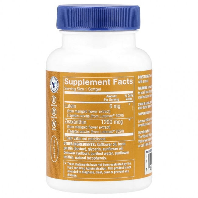 The Vitamin Shoppe, Лютеин, 6 мг, 120 мягких таблеток The Vitamin Shoppe, Лютеин, 6 мг, 120 мягких таблеток