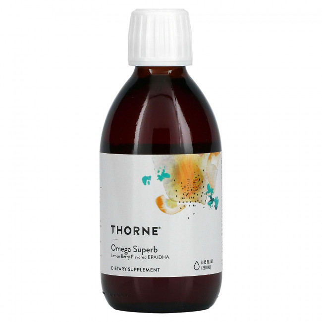 Thorne Research, Omega Superb, добавка с омега кислотами, со вкусом лимона и ягод, 250 мл (8,45 жидк. унции) Thorne Research, Omega Superb, добавка с омега кислотами, со вкусом лимона и ягод, 250 мл (8,45 жидк. унции)