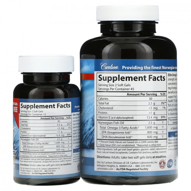 Carlson Labs, Wild Caught, Elite Omega-3 Gems, отборные омега-3 кислоты, натуральный лимонный вкус, 800 мг, 90 +30 мягких таблеток Carlson Labs, Wild Caught, Elite Omega-3 Gems, отборные омега-3 кислоты, натуральный лимонный вкус, 800 мг, 90 +30 мягких таблеток