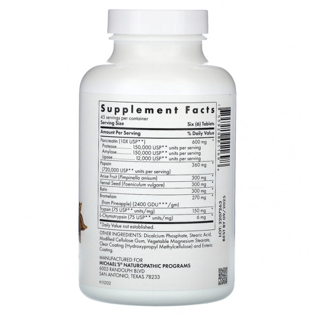 Michael's Naturopathic, Recovery Zymes, 270 таблеток, покрытых кишечнорастворимой оболочкой и обеспечивающих стабильный уровень pH Michael's Naturopathic, Recovery Zymes, 270 таблеток, покрытых кишечнорастворимой оболочкой и обеспечивающих стабильный уровень pH