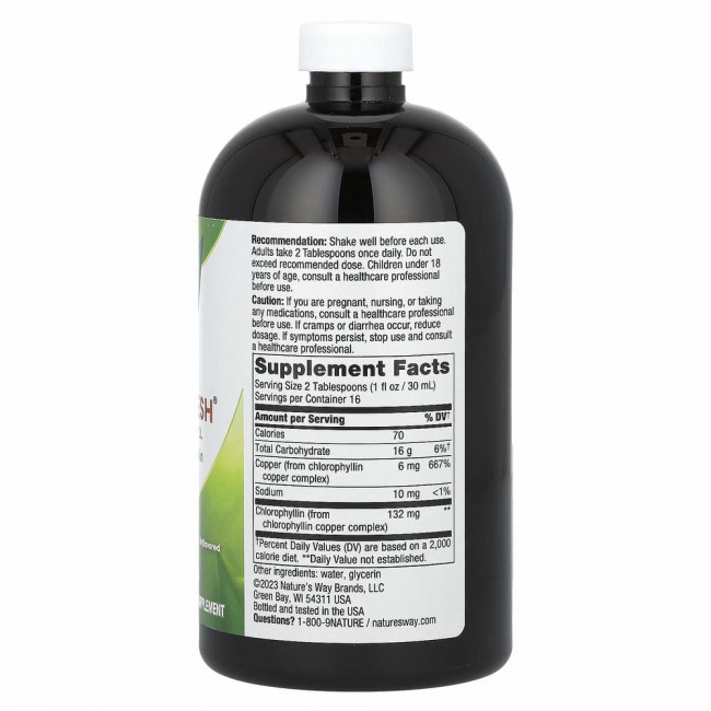 Nature's Way, Chlorofresh, жидкий хлорофилл, без добавок, 480 мл (16 жидк. унций)