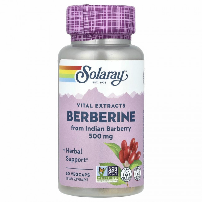 Solaray, Berberine, 500mg, 60 VegCaps Solaray, Berberine, 500mg, 60 VegCaps