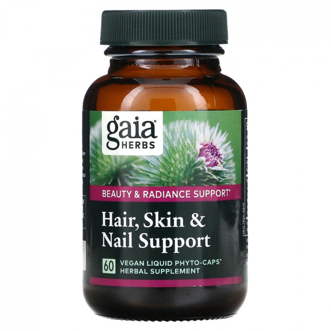 Gaia Herbs, Поддержка для волос, кожи и ногтей, 60 веганских капсул Liquid Phyto-Caps Gaia Herbs, Поддержка для волос, кожи и ногтей, 60 веганских капсул Liquid Phyto-Caps