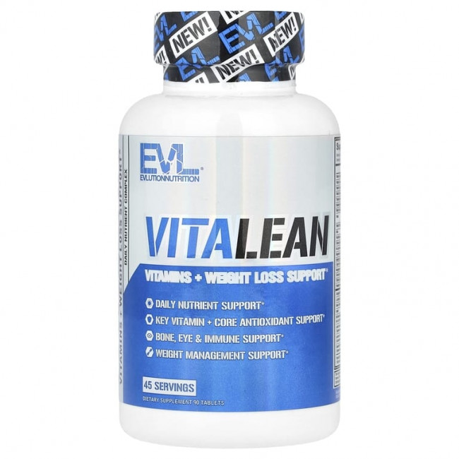 EVLution Nutrition, VitaLean, витамины и поддержка для снижения веса, 90 таблеток EVLution Nutrition, VitaLean, витамины и поддержка для снижения веса, 90 таблеток