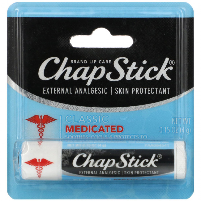 Chapstick, Защитный бальзам для губ, «Классический лечебный», 4 г Chapstick, Защитный бальзам для губ, «Классический лечебный», 4 г