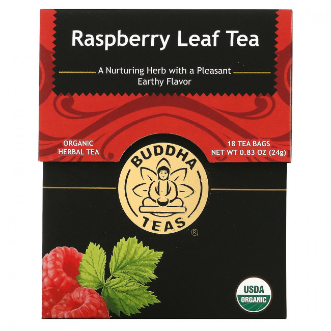 Buddha Teas, Органический травяной чай, листья малины, 18 чайных пакетиков, 24 г (0,83 унции) Buddha Teas, Органический травяной чай, листья малины, 18 чайных пакетиков, 24 г (0,83 унции)