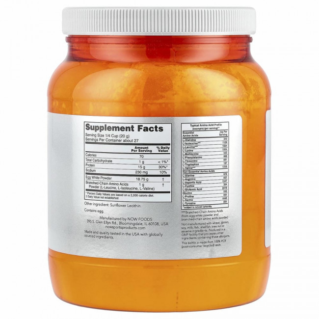 NOW Foods, Sports, протеин из яичного белка, протеиновый порошок, 544 г (1,2 фунта) NOW Foods, Sports, протеин из яичного белка, протеиновый порошок, 544 г (1,2 фунта)