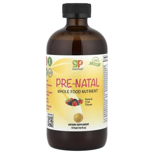 GreenPeach, Pre-Natal, питательные вещества из цельных продуктов, натуральные фрукты, 473 мл (16 жидк. Унций) GreenPeach, Pre-Natal, питательные вещества из цельных продуктов, натуральные фрукты, 473 мл (16 жидк. Унций)