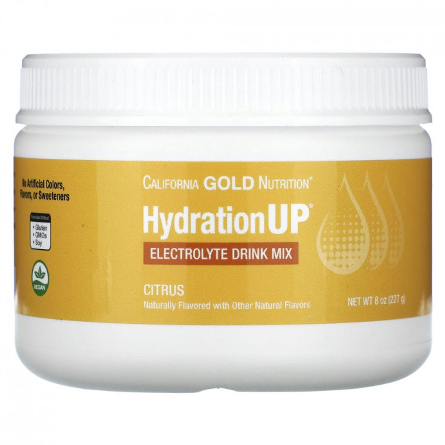 California Gold Nutrition, HydrationUP, порошок для приготовления электролитического напитка, со вкусом цитруса, 227 г (8 унций) California Gold Nutrition, HydrationUP, порошок для приготовления электролитического напитка, со вкусом цитруса, 227 г (8 унций)