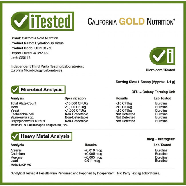 California Gold Nutrition, HydrationUP, порошок для приготовления электролитического напитка, со вкусом цитруса, 227 г (8 унций) California Gold Nutrition, HydrationUP, порошок для приготовления электролитического напитка, со вкусом цитруса, 227 г (8 унций)