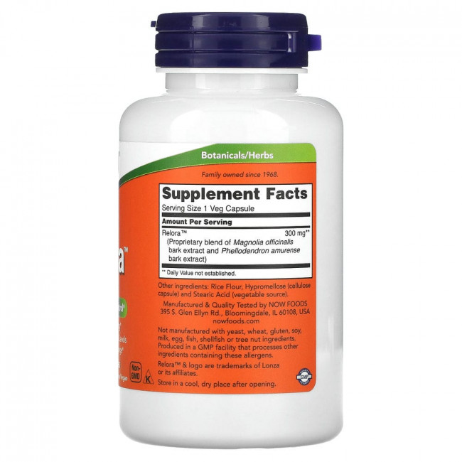 NOW Foods, Relora, 300 мг, 120 растительных капсул NOW Foods, Relora, 300 мг, 120 растительных капсул