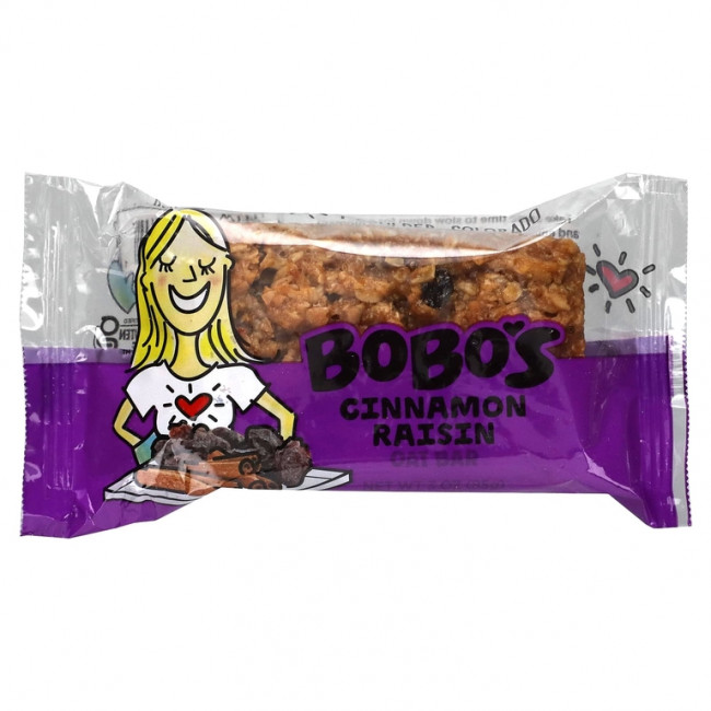 Bobo's Oat Bars, Овсяные батончики с корицей и изюмом, 12 батончиков, 85 г (3 унции) Bobo's Oat Bars, Овсяные батончики с корицей и изюмом, 12 батончиков, 85 г (3 унции)