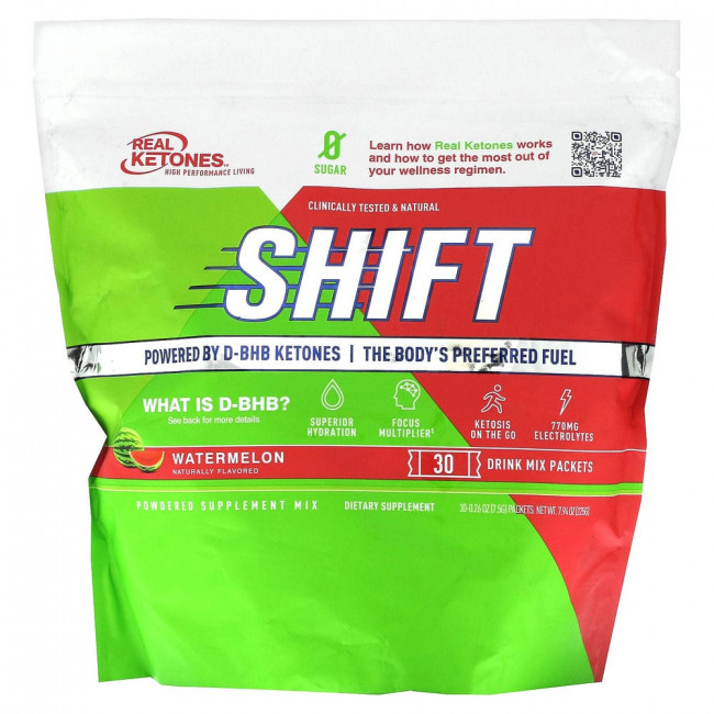 Real Ketones, Shift, Watermelon, 30 Drink Mix Packets, 0.26 oz (7.5 g) Each