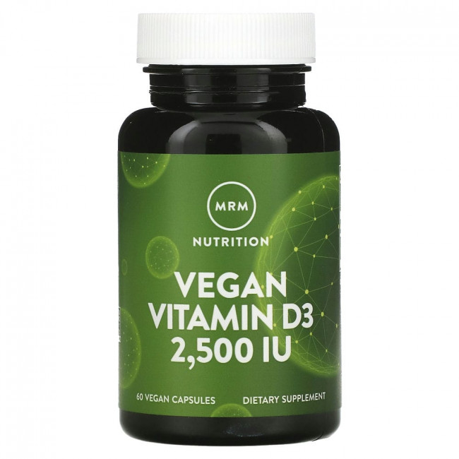 MRM, Nutrition, витамин D3 для веганов, 2500 МЕ, 60 веганских капсул