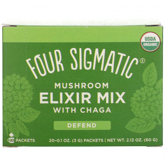 Four Sigmatic, Смесь грибных эликсиров с чагой, 20 пакетиков по 3 г (0,1 унции)