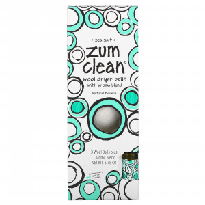 ZUM, Zum Clean, шарики для сушки шерсти со смесью ароматизаторов, морской солью, 4 шт.