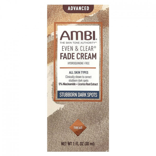 AMBI, Even & Clear®, Усовершенствованный крем для осветления кожи, 30 мл (1 жидкая унция)