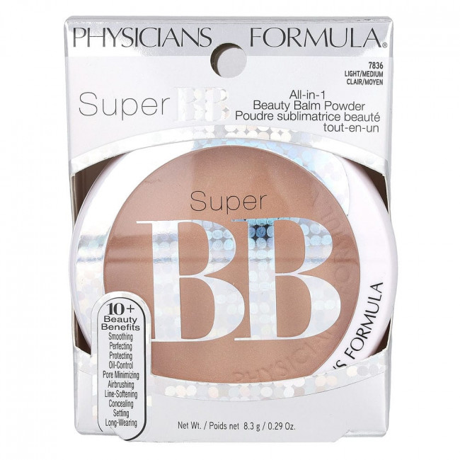 Physicians Formula, Super BB, многофункциональная пудра-бальзам, SPF 30, светлый оттенок, 8,3 г (0,29 унции)