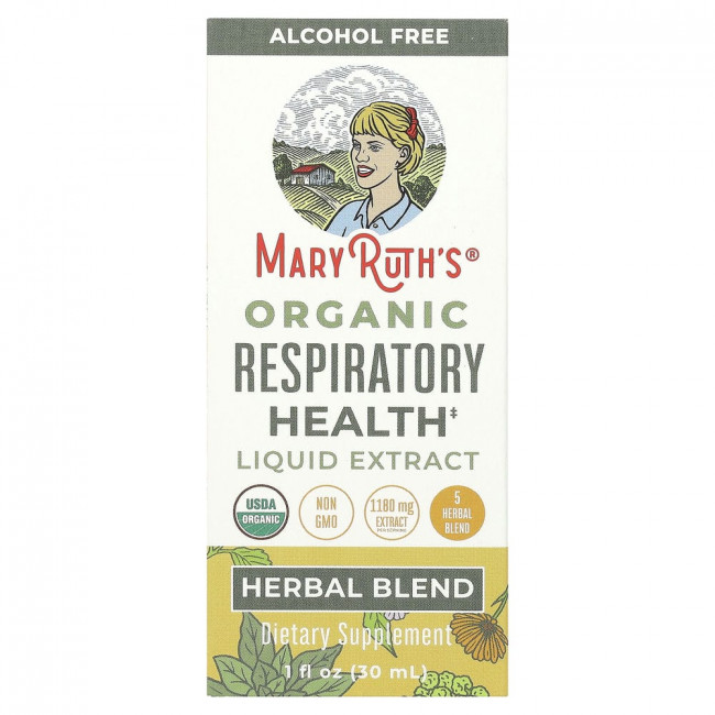 MaryRuth's, органический жидкий экстракт для здоровья дыхательной системы, без спирта, 1180 мг, 30 мл (1 жидк. унция)