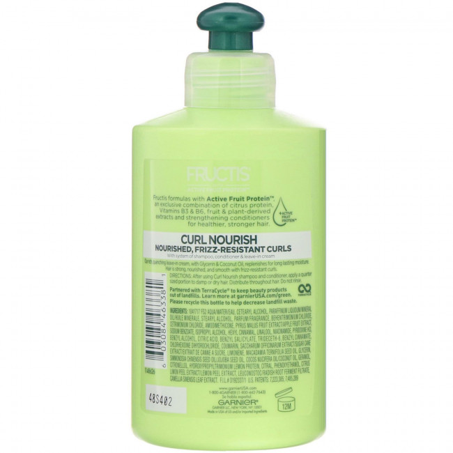 Garnier, Fructis, Curl Nourish, несмываемый уход, высыхаемое на воздухе крем-масло, 300 мл Garnier, Fructis, Curl Nourish, несмываемый уход, высыхаемое на воздухе крем-масло, 300 мл