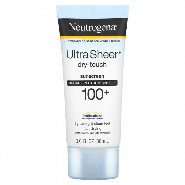 Neutrogena, Ultra Sheer, не оставляющий следов солнцезащитный крем, SPF 100+, 88 мл (3 жидк. унции)