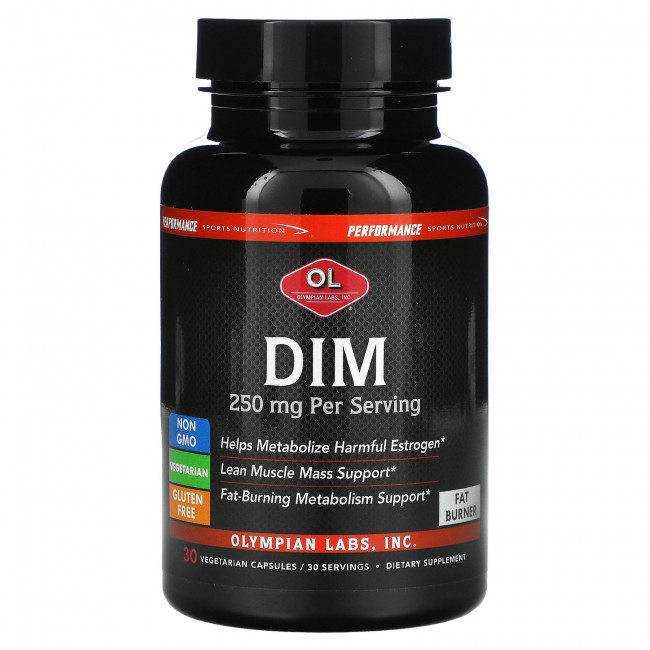 Olympian Labs, Performance Sports Nutrition, DIM, 250 мг, 30 вегетарианских капсул Olympian Labs, Performance Sports Nutrition, DIM, 250 мг, 30 вегетарианских капсул